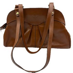 Patricia Nash Macellara Oval Satchel Shoulder Bag Tan Heritage